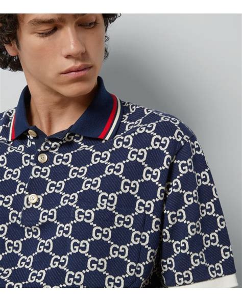 gucci gg jacquard polo shirt|Gucci GG Jacquard Polo Shirt .